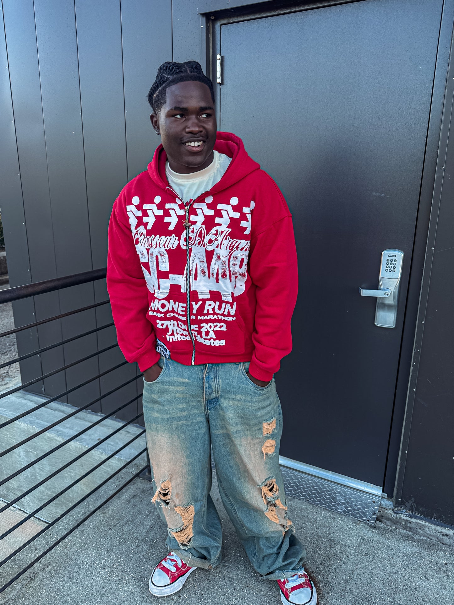 SOLID RED 448 ESSENTIAL ZIP UP