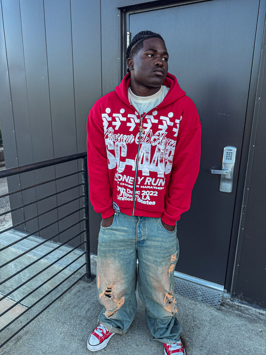 SOLID RED 448 ESSENTIAL ZIP UP