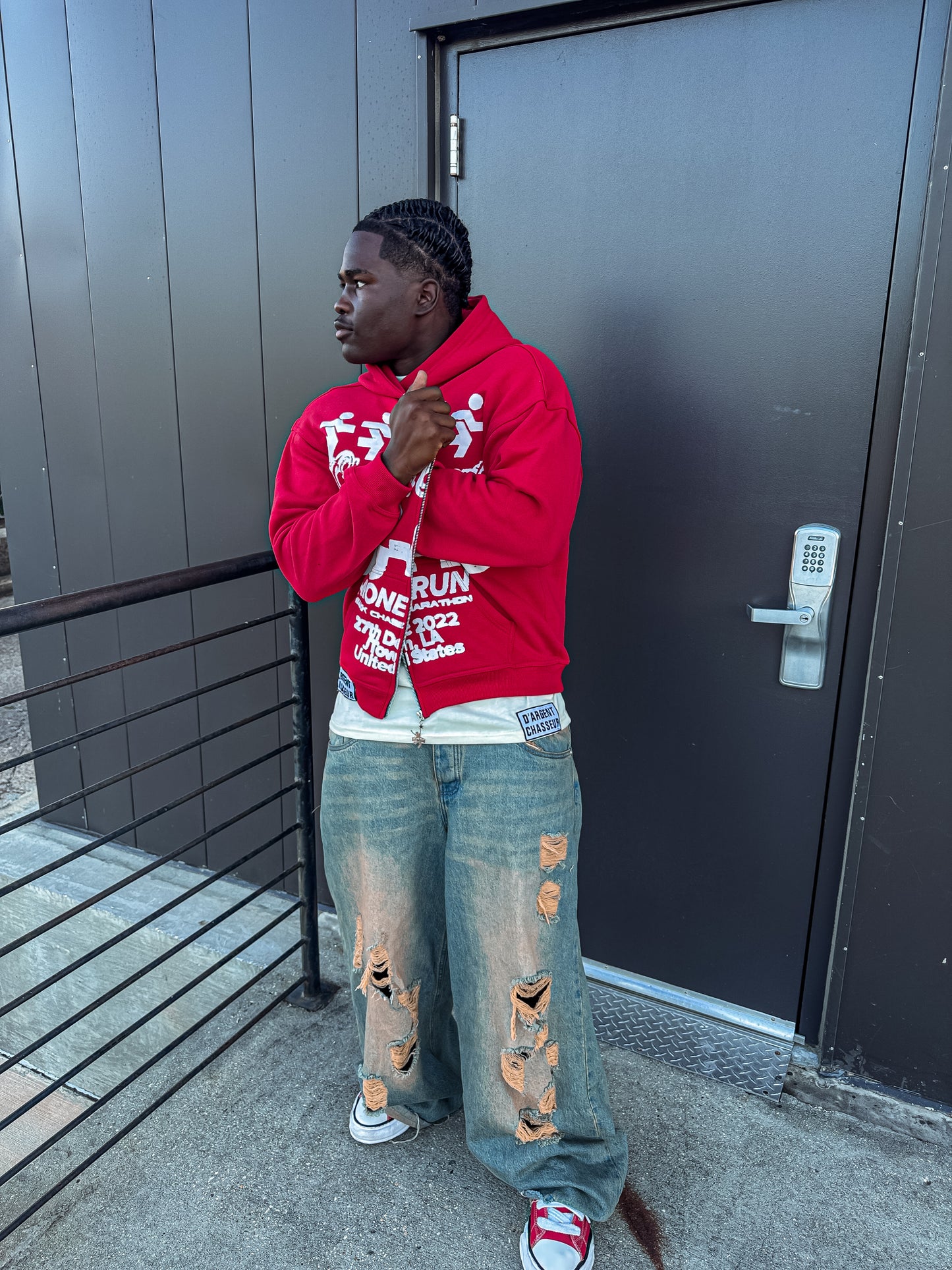 SOLID RED 448 ESSENTIAL ZIP UP