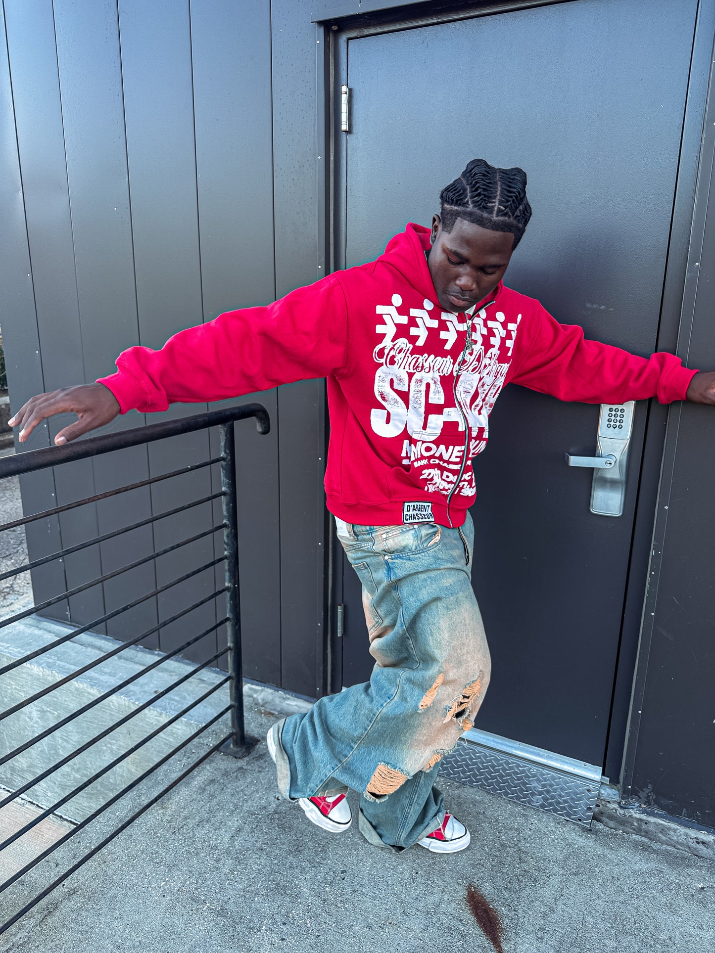 SOLID RED 448 ESSENTIAL ZIP UP