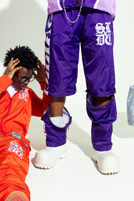 PURPLE TRACK PANTS