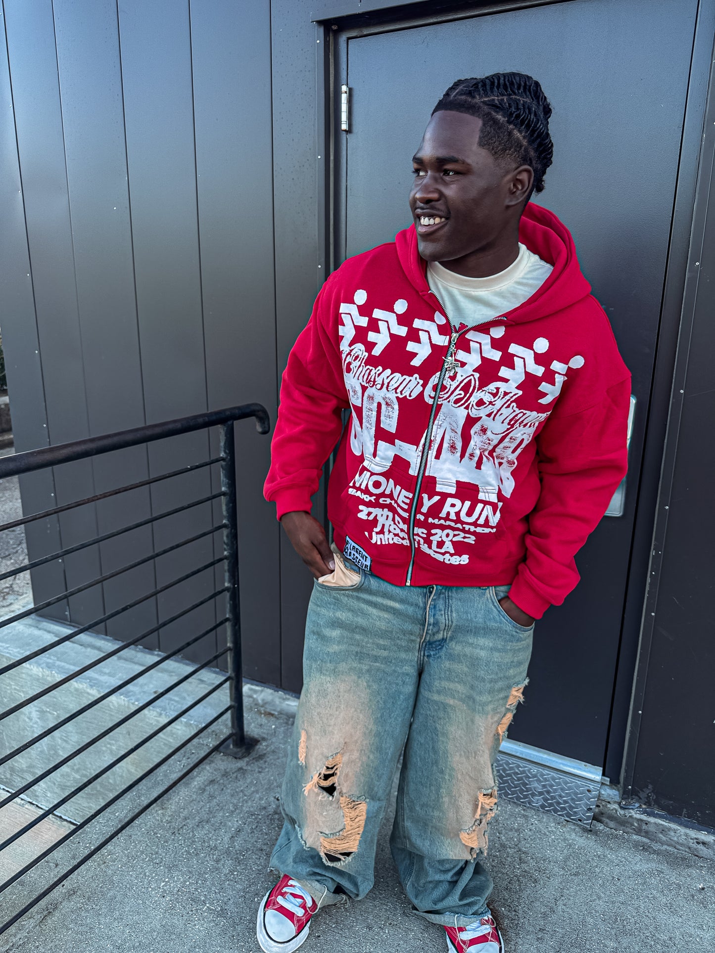 SOLID RED 448 ESSENTIAL ZIP UP